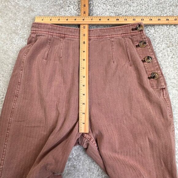 Free People Clean Mod Utility High Waist Wide Leg Crop Pant Mauve Pink - Picture 6 of 8